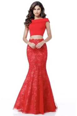 Sherri Hill - 51730 Two Piece Jersey And Lace Mermaid Dress