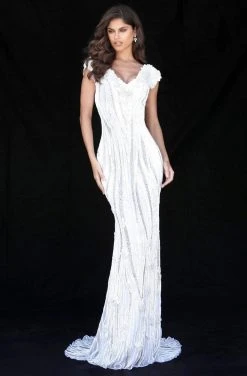 Sherri Hill - 51736 Floral Applique Plunging V-neck Sheath Dress 13 Sherri Hill - 51736 Floral Applique Plunging V-neck Sheath Dress