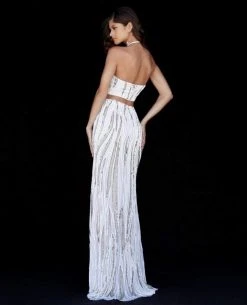 Sherri Hill - 51737 Beaded Two Piece High Slit Dress