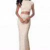 Sherri Hill - 51738 Two Piece Crisscross Beaded High Neck Dress 1 Sherri Hill - 51738 Two Piece Crisscross Beaded High Neck Dress