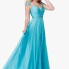 Sherri Hill - 51744 Beaded Cap Sleeve Ruched Bodice Dress