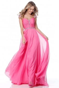Sherri Hill - 51744 Beaded Cap Sleeve Ruched Bodice Dress