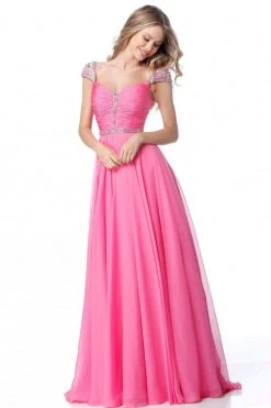 Sherri Hill - 51744 Beaded Cap Sleeve Ruched Bodice Dress 9 Sherri Hill - 51744 Beaded Cap Sleeve Ruched Bodice Dress