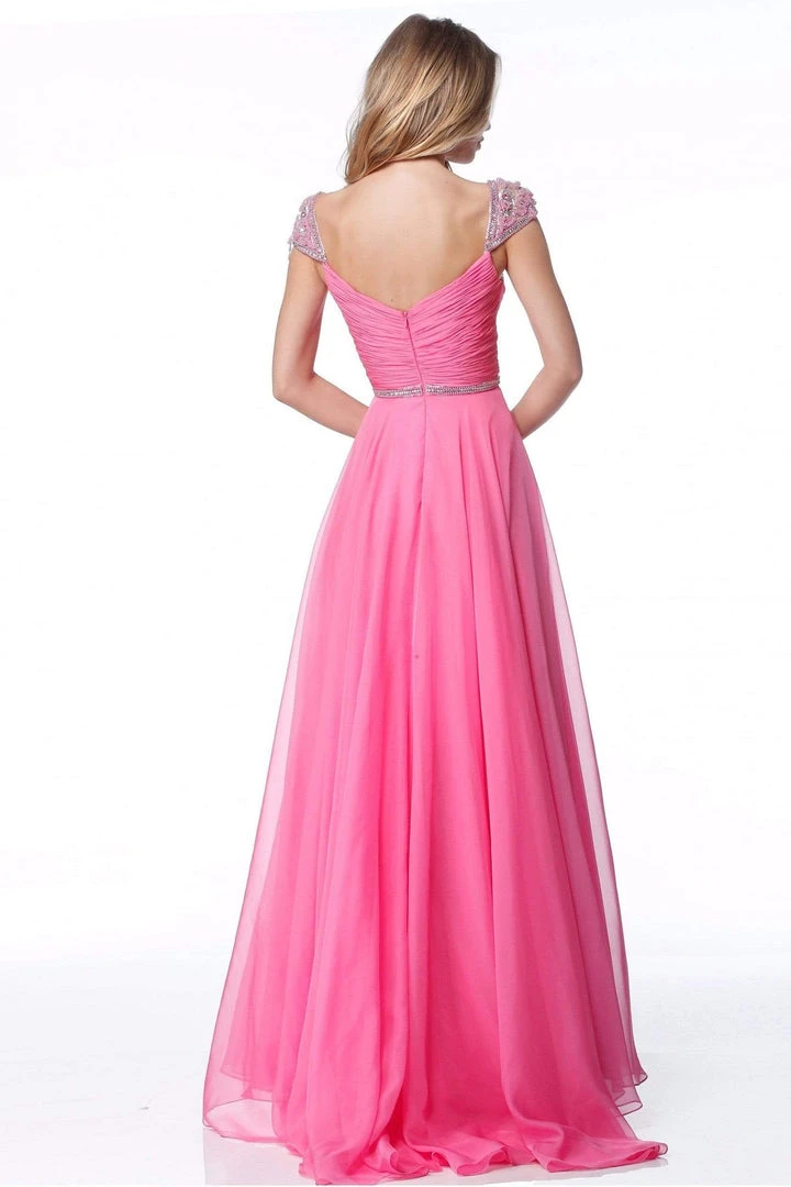 Sherri Hill - 51744 Beaded Cap Sleeve Ruched Bodice Dress 5 Sherri Hill - 51744 Beaded Cap Sleeve Ruched Bodice Dress