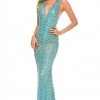 Sherri Hill - 51745 Beaded Deep V-neck Sheath Dress