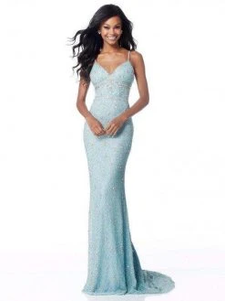 Sherri Hill - 51751 Beaded V-neck Trumpet Dress With Train