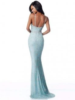 Sherri Hill - 51751 Beaded V-neck Trumpet Dress With Train