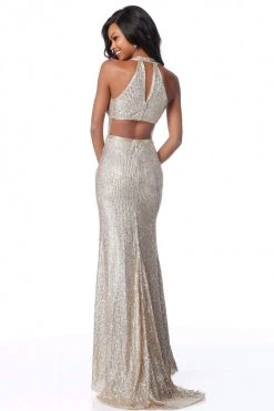 Sherri Hill - 51752 Beaded Plunging Halter V-Neck Dress