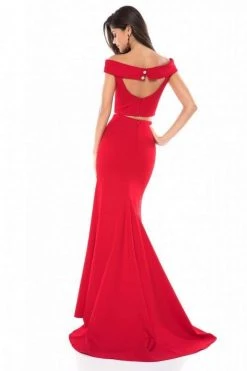 Sherri Hill - 51757 Two Piece Off-Shoulder Jersey Trumpet Dress
