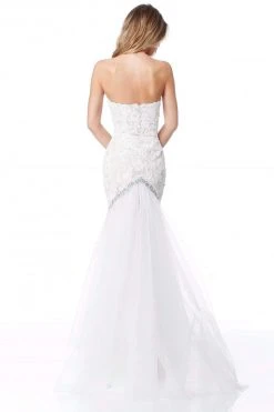 Sherri Hill - 51769 Strapless Lace Fitted Evening Dress