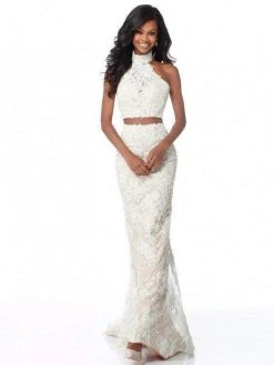 Sherri Hill - 51770 Lace Bandeau Open Back Two-Piece Dress