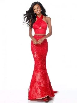 Sherri Hill - 51772 Beaded Lace Two Piece Mermaid Dress 10 Sherri Hill - 51772 Beaded Lace Two Piece Mermaid Dress