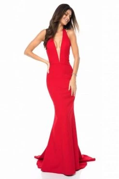 Sherri Hill - 51773 Plunging Halter Long Mermaid Dress