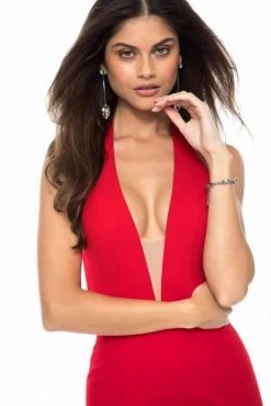 Sherri Hill - 51773 Plunging Halter Long Mermaid Dress