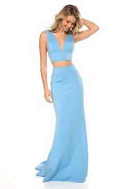 Sherri Hill - 51775 Two Piece Lace-Up Mermaid Dress