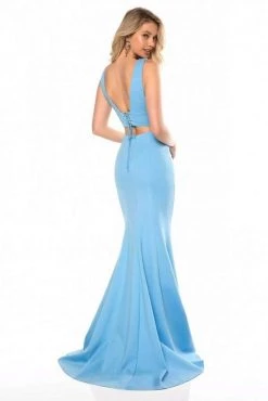 Sherri Hill - 51775 Two Piece Lace-Up Mermaid Dress