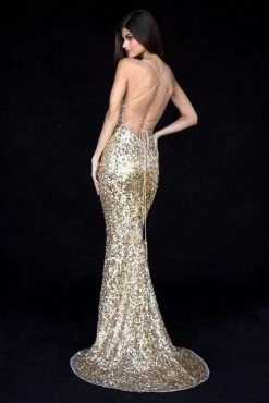 Sherri Hill - 51783 Lace-Up Back Sequin Fitted Evening Gown 11 Sherri Hill - 51783 Lace-Up Back Sequin Fitted Evening Gown