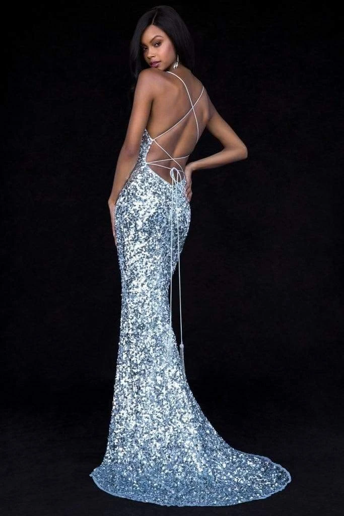 Sherri Hill - 51783 Lace-Up Back Sequin Fitted Evening Gown 7 Sherri Hill - 51783 Lace-Up Back Sequin Fitted Evening Gown