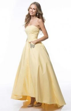 Sherri Hill - 51789 Strapless High-Low A-Line Gown With Beaded Pockets