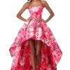 Sherri Hill - 51791 Strapless Floral Print High Low A-Line Dress
