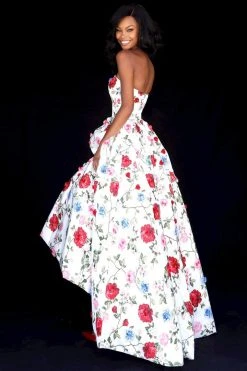 Sherri Hill - 51795 Strapless Semi-Sweetheart Floral Print Ballgown 9 Sherri Hill - 51795 Strapless Semi-Sweetheart Floral Print Ballgown