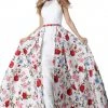 Sherri Hill - 51796 Halter Fitted Dress With Floral Print Overskirt 1 Sherri Hill - 51796 Halter Fitted Dress With Floral Print Overskirt
