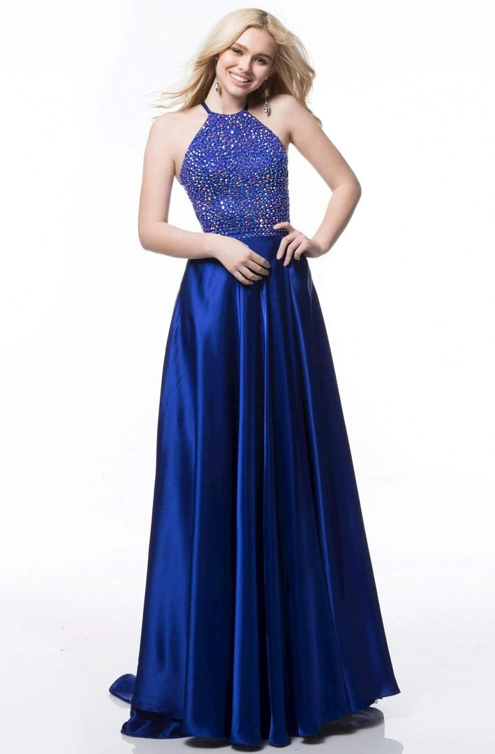 Sherri Hill - 51799 Halter Neck Gemstone Beaded Long Dress 6 Sherri Hill - 51799 Halter Neck Gemstone Beaded Long Dress