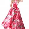 Sherri Hill - 51800 Taffeta Halter Floral Print Ballgown 2 Sherri Hill - 51800 Taffeta Halter Floral Print Ballgown
