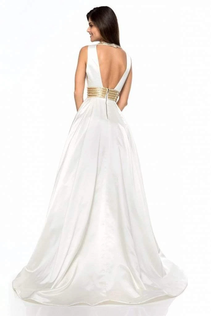 Sherri Hill - 51802 Beaded Halter Neck Satin Ballgown With Open Back 7 Sherri Hill - 51802 Beaded Halter Neck Satin Ballgown With Open Back