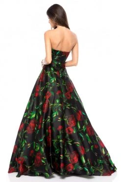 Sherri Hill - 51803 Strapless Sweetheart Floral Organza Ballgown