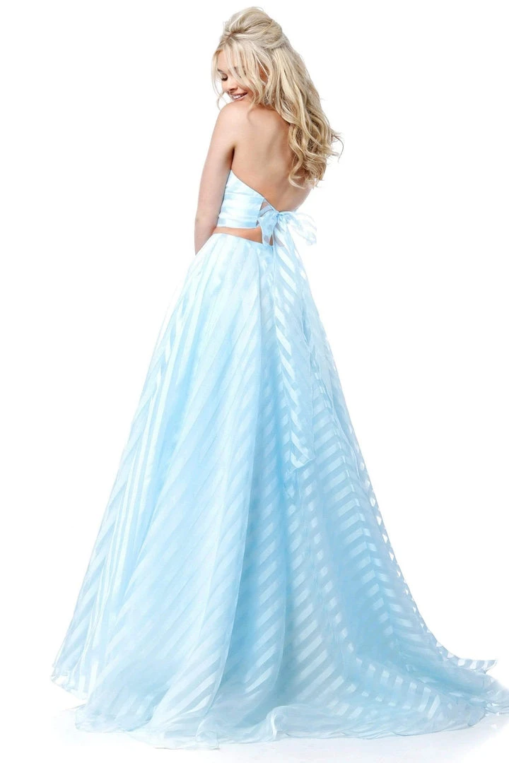 Sherri Hill - 51804 Striped Two-Piece Plunging Halter Ballgown 4 Sherri Hill - 51804 Striped Two-Piece Plunging Halter Ballgown