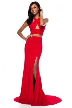 Sherri Hill - 51810 Two Piece Halter Sheath Evening Dress
