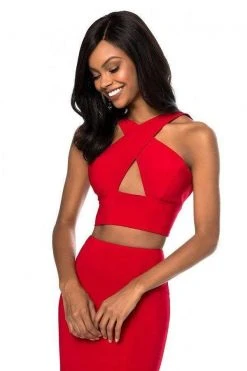 Sherri Hill - 51810 Two Piece Halter Sheath Evening Dress