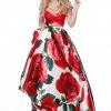 Sherri Hill - 51815 Plunging Off-Shoulder Floral Taffeta Ballgown 2 Sherri Hill - 51815 Plunging Off-Shoulder Floral Taffeta Ballgown