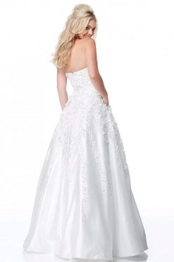 Sherri Hill - 51817 Floral Appliqued Strapless Ballgown