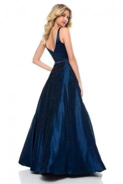 Sherri Hill - 51818 Sleeveless Sheer Plunging Neck Sparkly Satin Gown 11 Sherri Hill - 51818 Sleeveless Sheer Plunging Neck Sparkly Satin Gown
