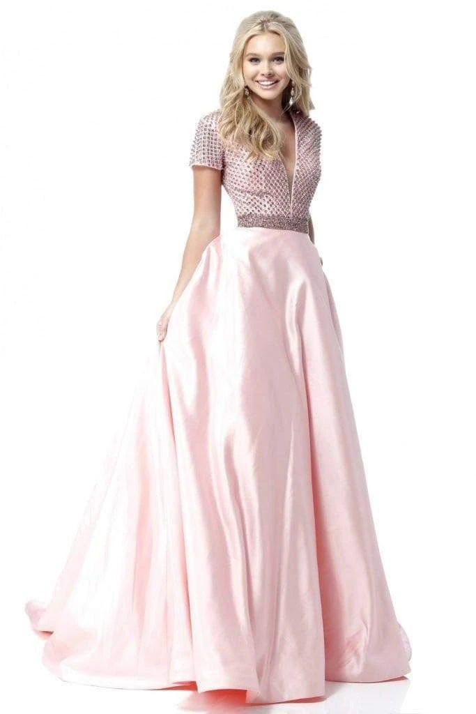 Sherri Hill - 51819 Beaded Ornate V Neck Satin Ballgown 11 Sherri Hill - 51819 Beaded Ornate V Neck Satin Ballgown