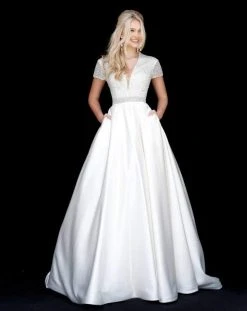 Sherri Hill - 51819 Beaded Ornate V Neck Satin Ballgown 16 Sherri Hill - 51819 Beaded Ornate V Neck Satin Ballgown