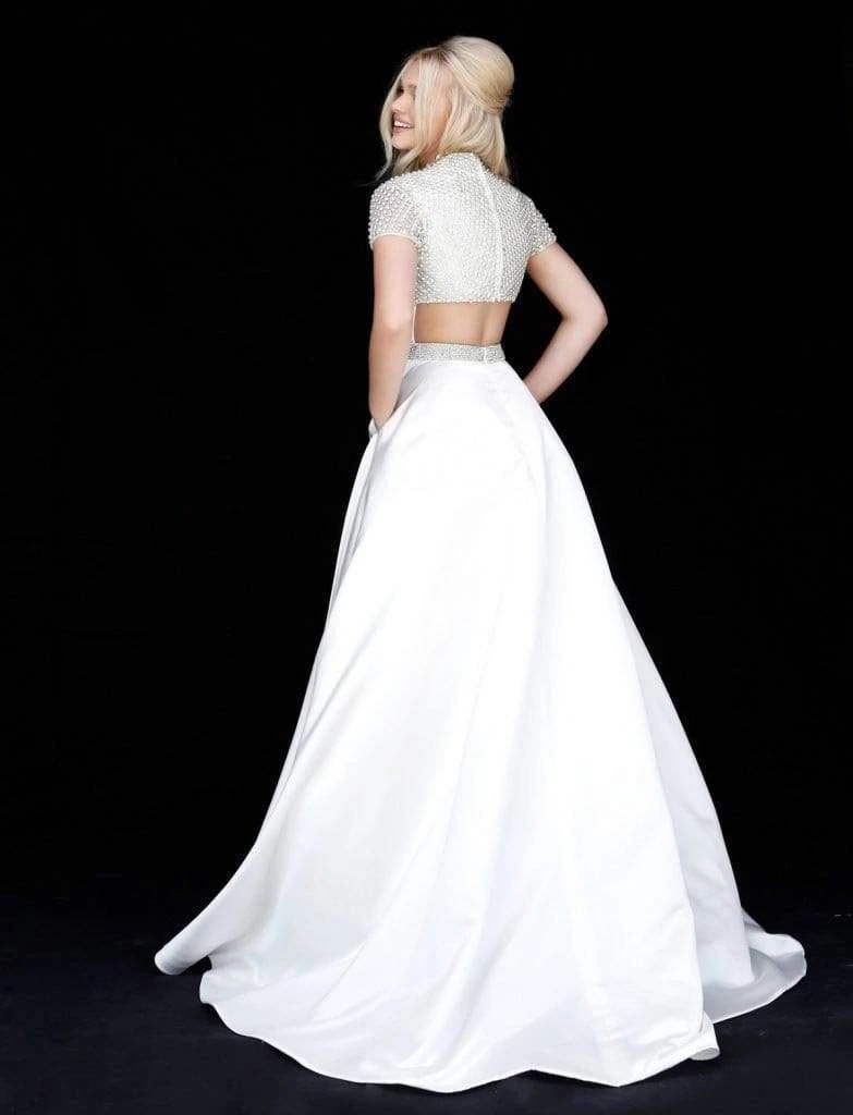 Sherri Hill - 51819 Beaded Ornate V Neck Satin Ballgown 9 Sherri Hill - 51819 Beaded Ornate V Neck Satin Ballgown