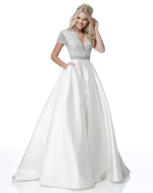 Sherri Hill - 51819 Beaded Ornate V Neck Satin Ballgown 10 Sherri Hill - 51819 Beaded Ornate V Neck Satin Ballgown