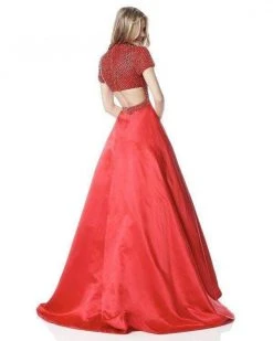 Sherri Hill - 51819 Beaded Ornate V Neck Satin Ballgown 12 Sherri Hill - 51819 Beaded Ornate V Neck Satin Ballgown