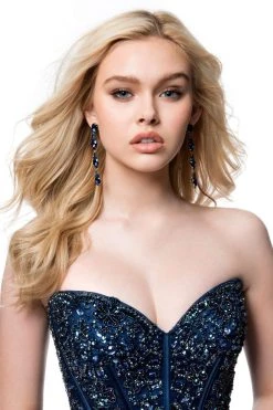Sherri Hill - 51820 Beaded Strapless Satin Ballgown With Train