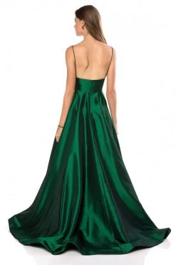 Sherri Hill - 51822 Plunging Empire Taffeta A Line Dress 12 Sherri Hill - 51822 Plunging Empire Taffeta A Line Dress