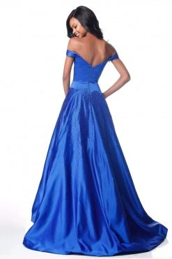 Sherri Hill - 51825 Off Shoulder Jewel-Spangled Satin Dress