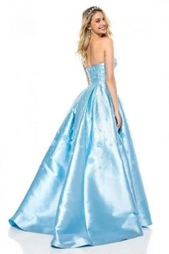 Sherri Hill - 51830 Floral Appliqued Strapless A-Line Dress