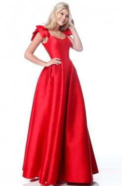 Sherri Hill - 51831 Scoop Pleated A-Line Evening Gown