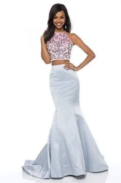 Sherri Hill - 51837 Two Piece Beaded Halter Mermaid Dress