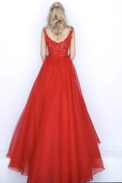 Sherri Hill - 51839 Lace V-Neck Taffeta Ballgown
