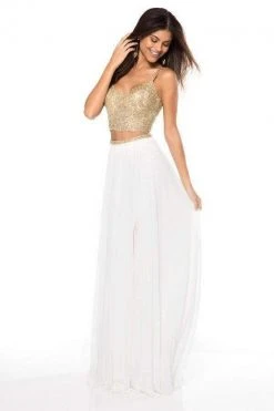 Sherri Hill - 51842 Two Piece Lace V-Neck Chiffon A-Line Dress 11 Sherri Hill - 51842 Two Piece Lace V-Neck Chiffon A-Line Dress