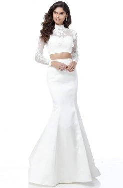 Sherri Hill - 51853 Two Piece Applique Mermaid Dress With Train